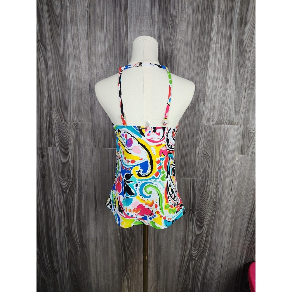 Anne Cole Signature Paisley Floral Watercolor Swimsuit Top with built in bra XL - Picture 5 of 7